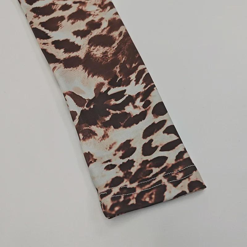 Herbst 2024 Europäischer & Amerikanischer Stil Leopardenmuster Slim Jumpsuit – Modisches Rundhals- & Langarmdesign für Damen