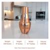 Pure Copper Printed with Health Benefits, Inbuilt Glass, Bedroom Water Bottle for Storage Purpose (Half Hammered Surahi Shape, 1300 ml) Set of 1