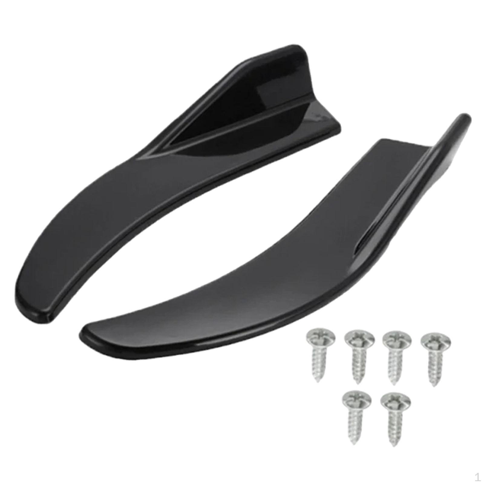 

1 Pair Car Front Rear Corner Spoiler Accessories Easy to Install Splitter Anti Scratch Black
