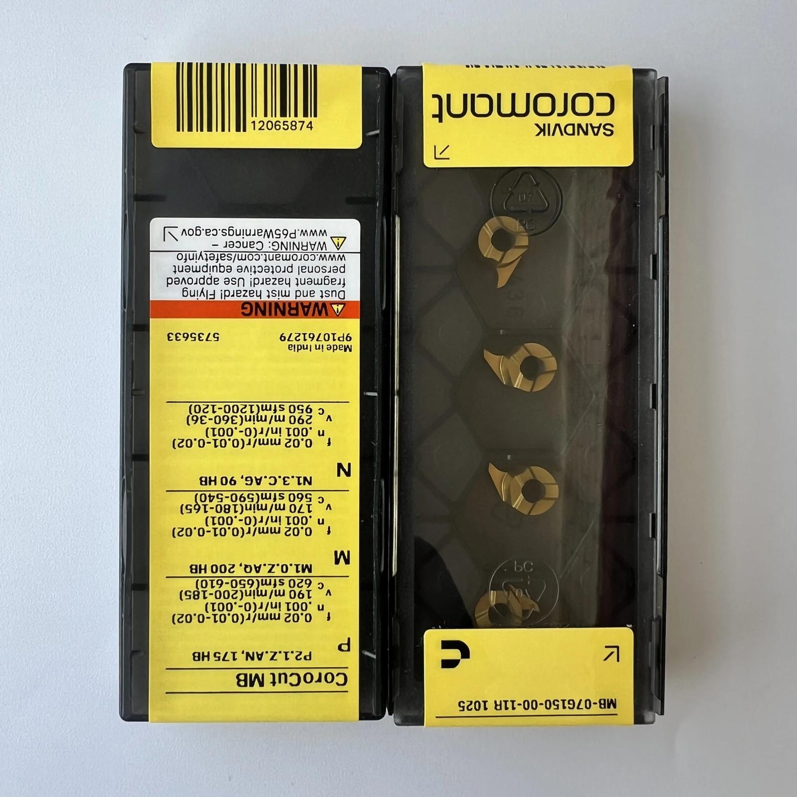 

SANDVIK / MB-07G150-00-11R 1025 / Industrial indexable Carbide Inserts 10 Pcs