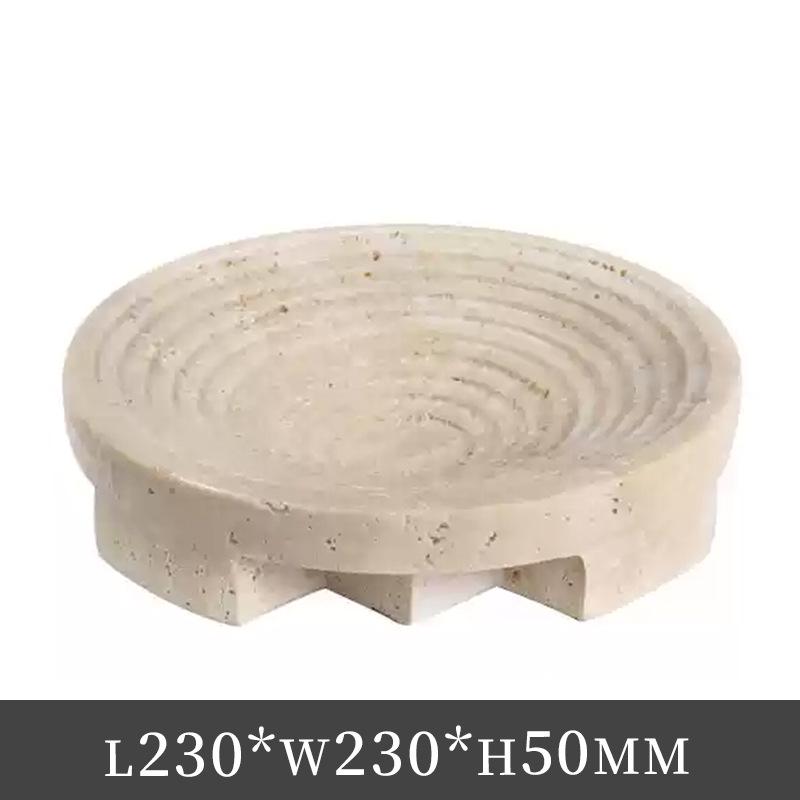 Wabi-Sabi Faux Stone Square Tray: Creative Carved Pattern for Incense, Coffee Table, or Fruit Bowl.