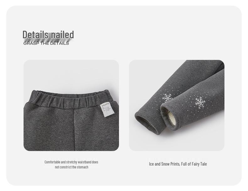 Leggings neri foderati in pile antibatterici per bambina per Autunno e Inverno