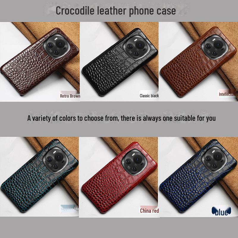 

Премиальный чехол из воловьей кожи с крокодиловым узором для Honor Magic5/Magic5Pro Honor Magic 3 сапфир синий