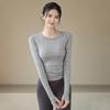 ACKDCS Women's Seamless Long-Sleeve Yoga & Fitness Top