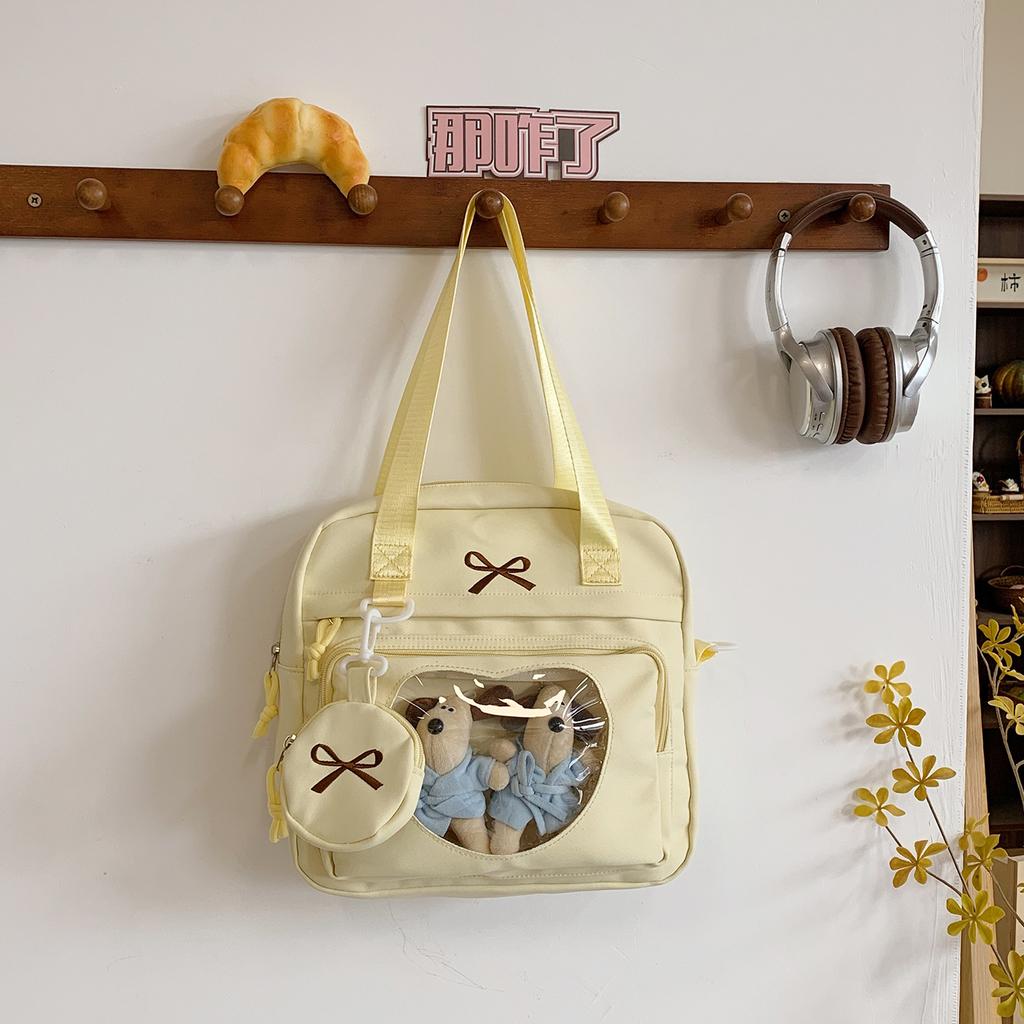 Bow shoulder bag Comic-Con transparent pain bag cute Japanese two-dimensional messenger bag student class tutoring bag woman