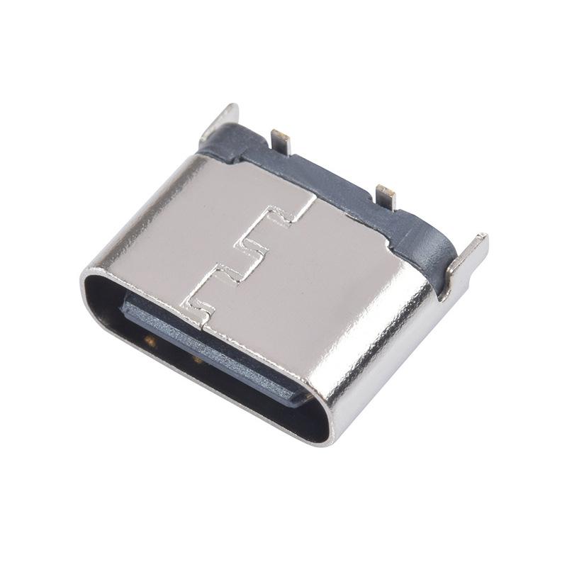 USB Type-C Female Socket SMD Plug: 2P, 4P, 6P, 16P, 24P Horizontal/Vertical Connector Charging Interface
