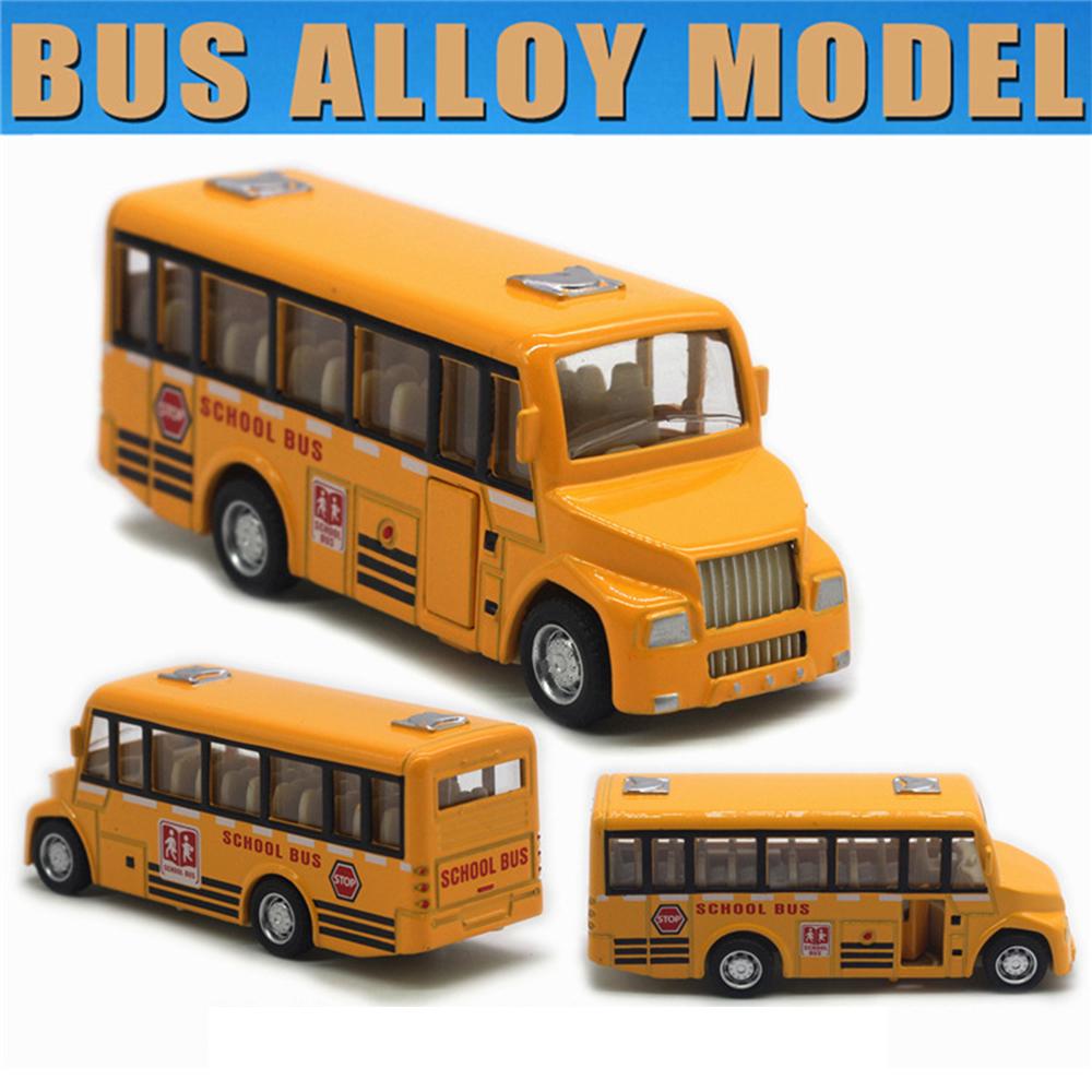 6-teiliges Schulbus-Spielzeugauto-Set, kleine Autos aus Druckgussmetall, Stadtbus, Doppeldecker, reibungsbetriebene Autos, Spielspielzeugfahrzeuge, Türen zum Öffnen, Lernspielzeug, Großpackung
