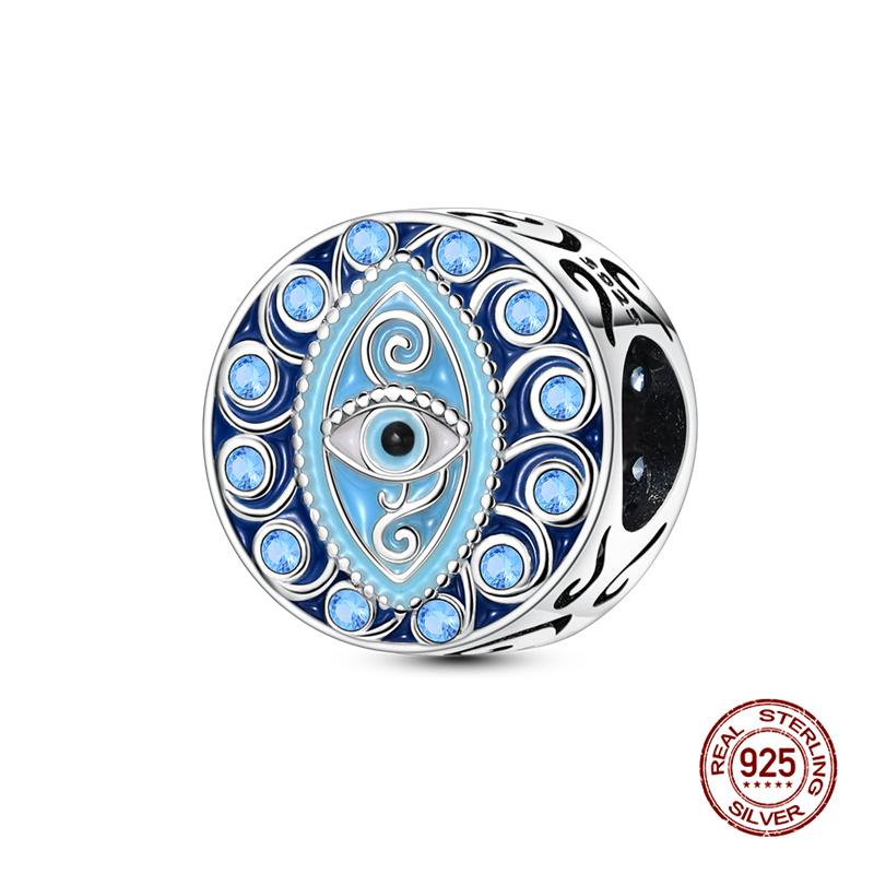 925 Silver Devil's Eye Charm Beads 3mm Fit DIY Bracelet Women's Fashion Jewelry Gift Original Handmade