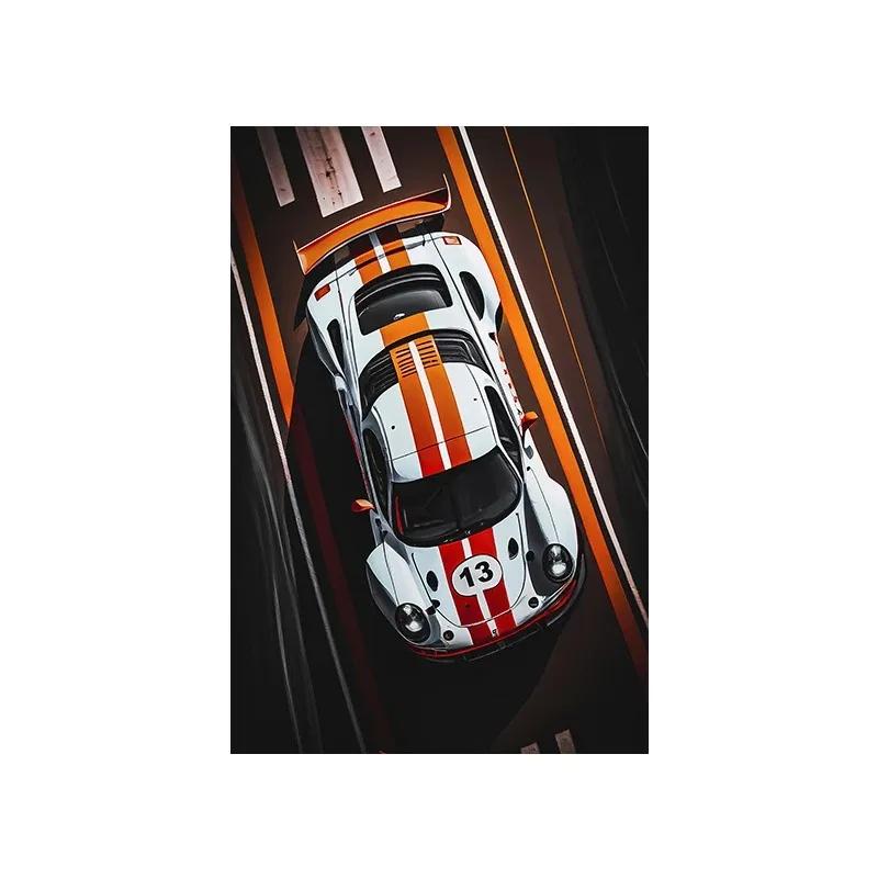 Vintage Racing Comic Illustration Luxury Sports Car Travel Poster Supercar Wall Art Canvas Painting Mural Gaming Room Home Decor