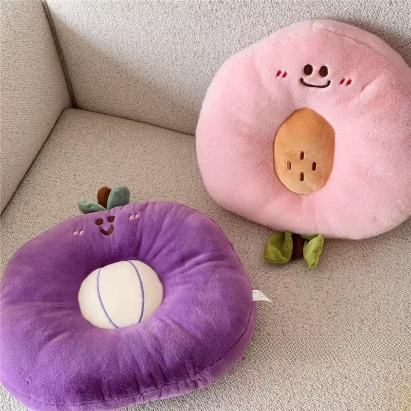 Cartoon Fruit Cushion Plush Sofa Pillow For Home Lounge And Gift