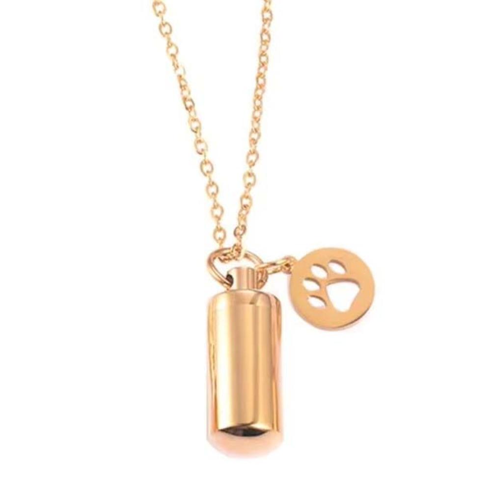 Cylinder Pet Ashes Pendant Stainless Steel Memorial Ashes Pendant Cremation Jewelry