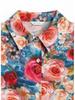 2026 Retro Floral 90s Hong Kong Style Women's Red Long Sleeve Shirt