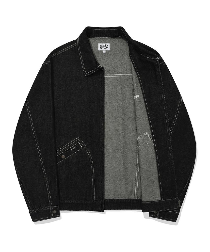 Wacky Willy [24Fw] Denim Trucker Jacket Black