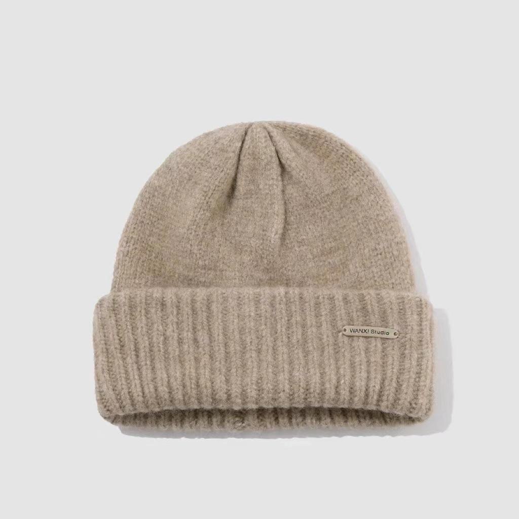 

Зимняя шерстяная шапка для девочек: Теплый, плотный, в японском стиле с защитой ушей. One Size хаки