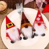 Cute Faceless Old Man Felt Cloth Knife & Fork Set - Christmas Table Setting Props