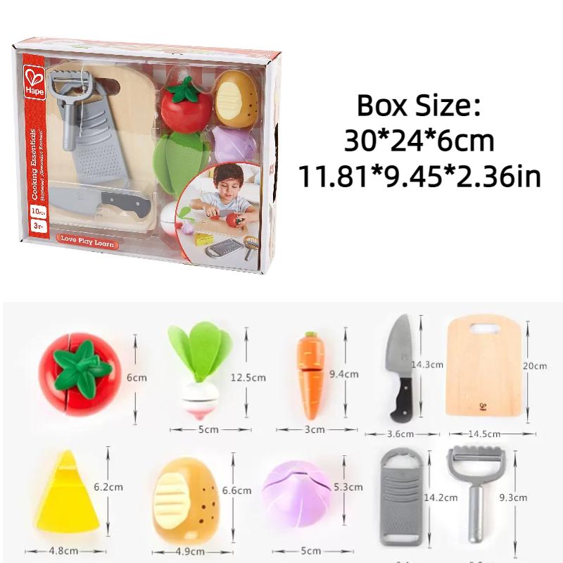 

Wooden Fruit Vegetable Cutting Toy Set Promotes Interactive Play Kitchen Tools