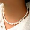 Klassisk Elegant White Pearl Chokers Halsband För Kvinnor Män Bröllop Bankett Halsband Vintage Pärlor Handgjorda Smycken Party Present