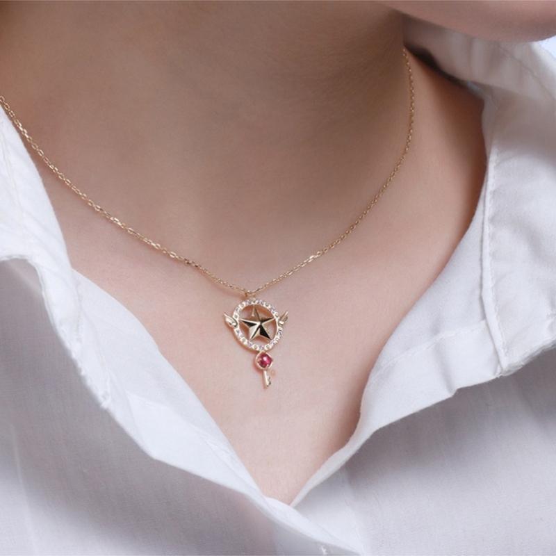 Beautiful Girl Necklace Female Temperament Niche Net Red Collarbone Chain Student Adjustable Chain Fairy Wand Jewelry
