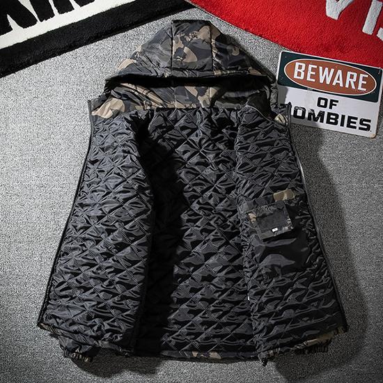 Autumn and Winter Plus Size Cotton Jacket Men's Hooded Loose Cotton Jacket Camouflage Cotton Jacket Jacket
