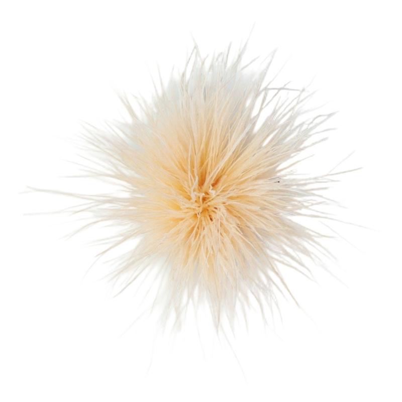 Handcrafted Natural Feather Flower Brooch, Full Radiating Design Badge with Pin Back and Hair Clip for Outfit Styling