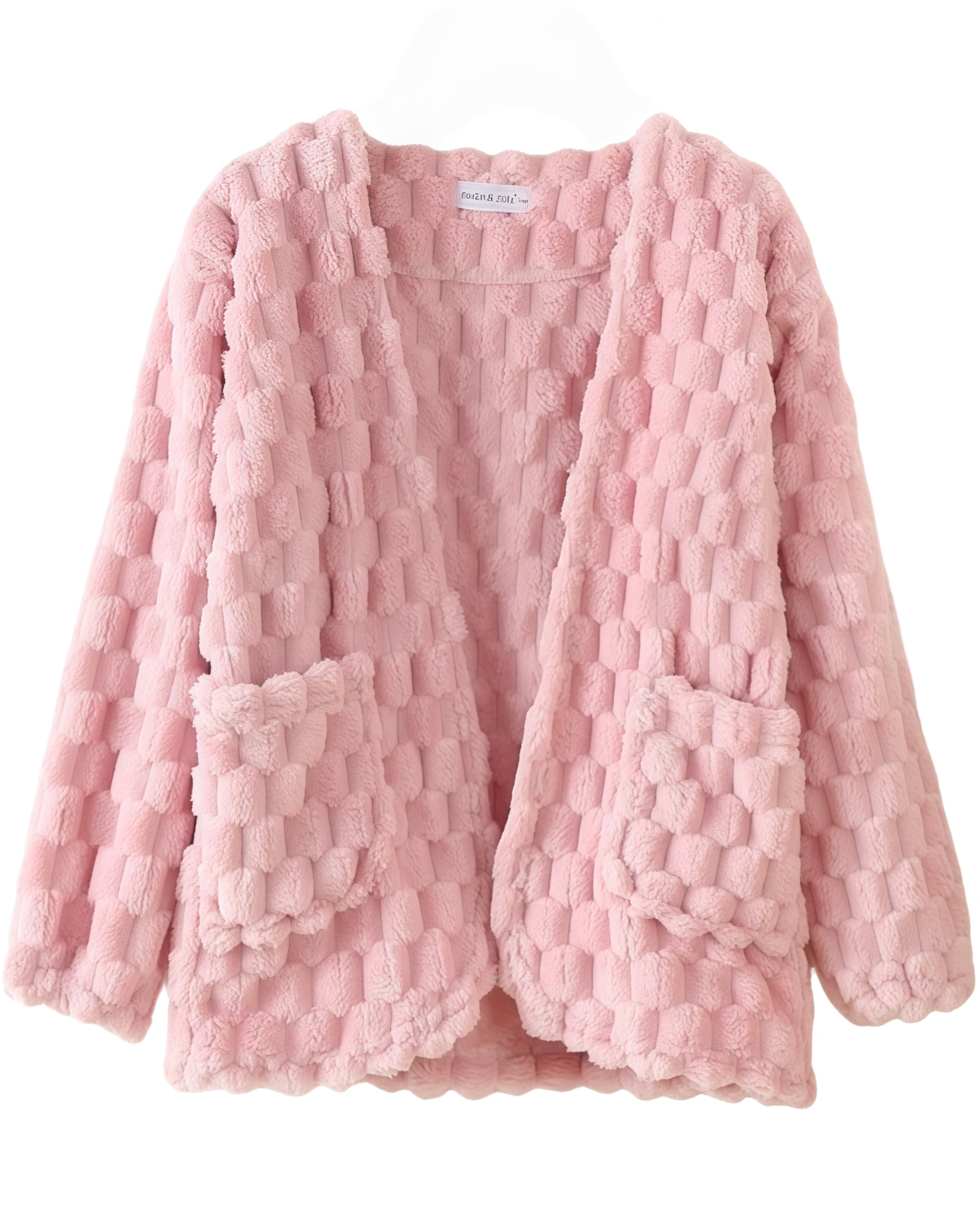 

BIIYUHN Fluffy Boa Cardigan Pajamas for Fall and Warm Loungewear with Cute Loungewear for Cold Weather Protection Women s Winter, Pockets,