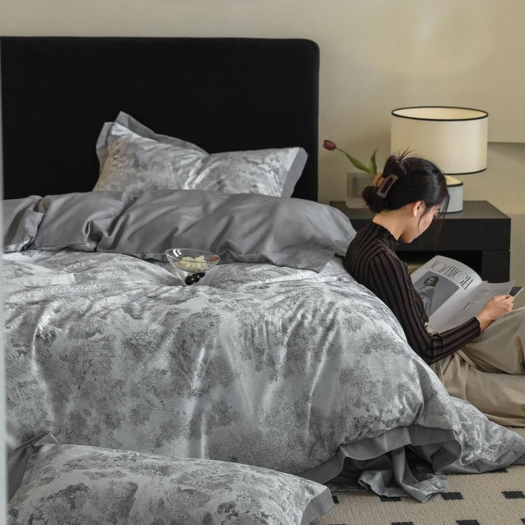 American Retro All-Cotton Flannel 4-Piece Bedding Set - Soft, Warm & Skin-Friendly for Autumn/Winter