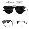 [Puente] Sunglasses for Men and Women - Stylish, Clear Gray, Gray, Clear, Transparent, Clear Frame, Mid-Gray, Square, Flat, Oversized, Suitable for