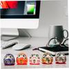YARDWE Japanese Ceramic Daruma Egg Lucky Decorations for Car and Home Exquisite Traditional Crafts for Wealth and Set of 5 Figurines, Decor, Design,