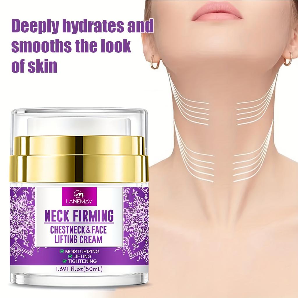Neck Firming Cream with Hyaluronic Acid & Peptides - Hydrating Moisturizer for Sagging Neck , Neck Wrinkle Relief, Lifting and Firming Neck Cream