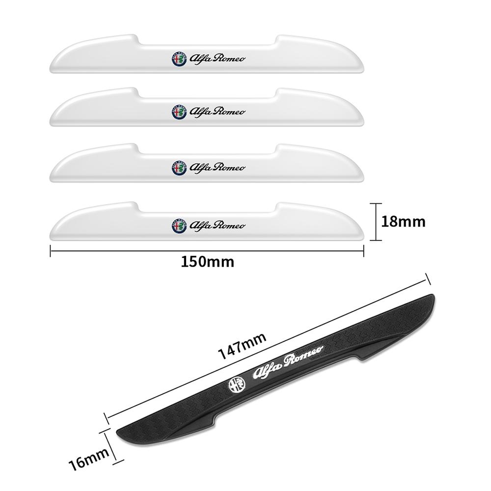 Lpdv10 4PCS RUBBER Car Bumper Anti-collision Strips Door Protector Sticker For Alfa Romeo Stelvio Sportiva 147 Styling Auto Accessorie