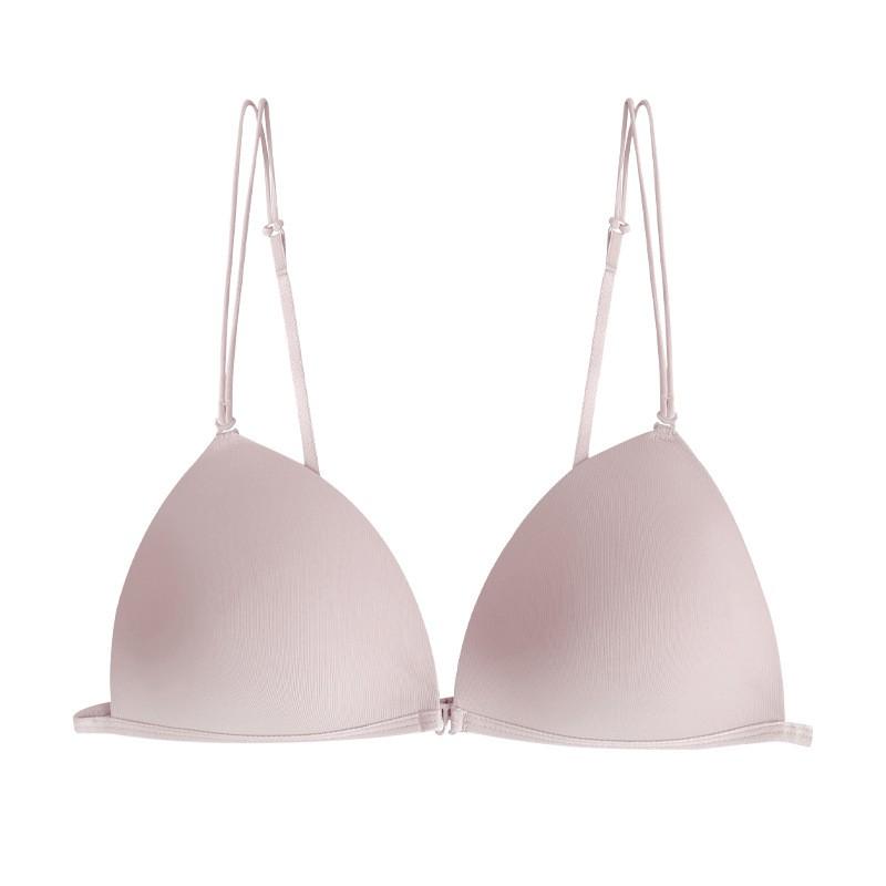 Front Bra Women Thin Seamless Wireless Push Up Bralette With Removable Straps