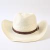 Beliebter europäischer und amerikanischer klassischer Strohgeflecht Western-Cowboyhut für Herren und Damen Outdoor-Mode OL-Stil Geflochtener Zylinder