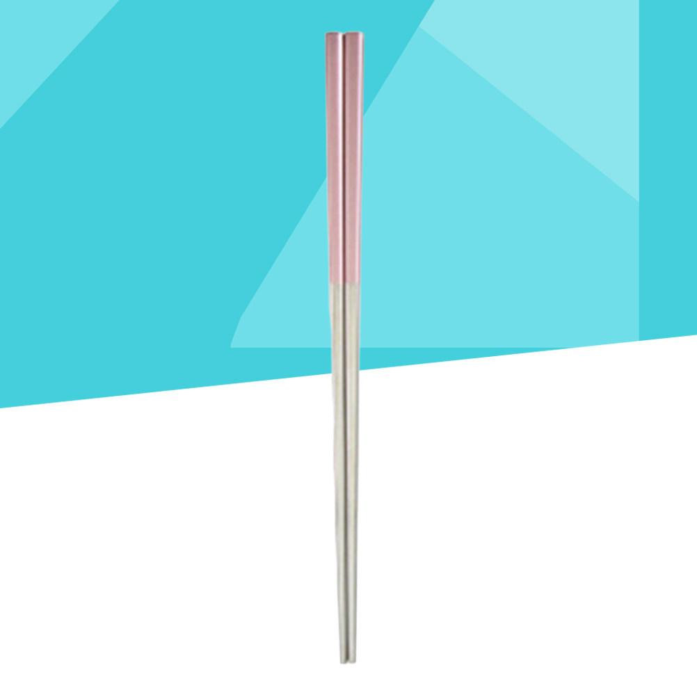 Stainless Steel Chopsticks 23Cm Brushed Finish Square Anti-Slip Reusable for Sushi Noodles Rice Family Dinner Party
