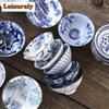 70ml Exquisite Blue and White Porcelain Tea Cups Hand-painted Master Cup Bamboo Hat Tea Bowl Guest Tasting Mugs Tea Accessories