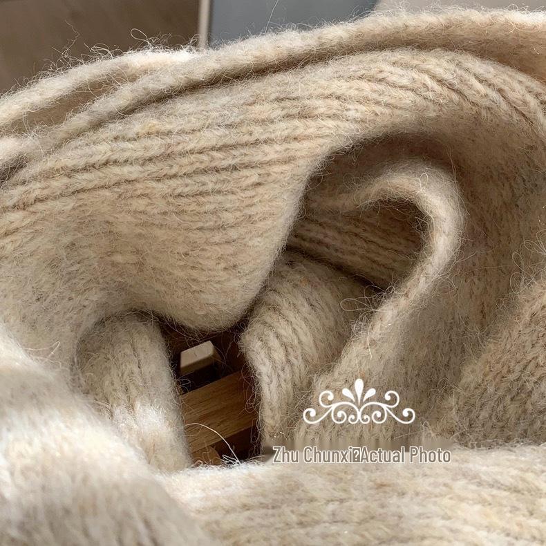 Korean Solid Color Wool Blend Scarf, Blue-Green, Unisex Autumn-Winter Neck Warmer