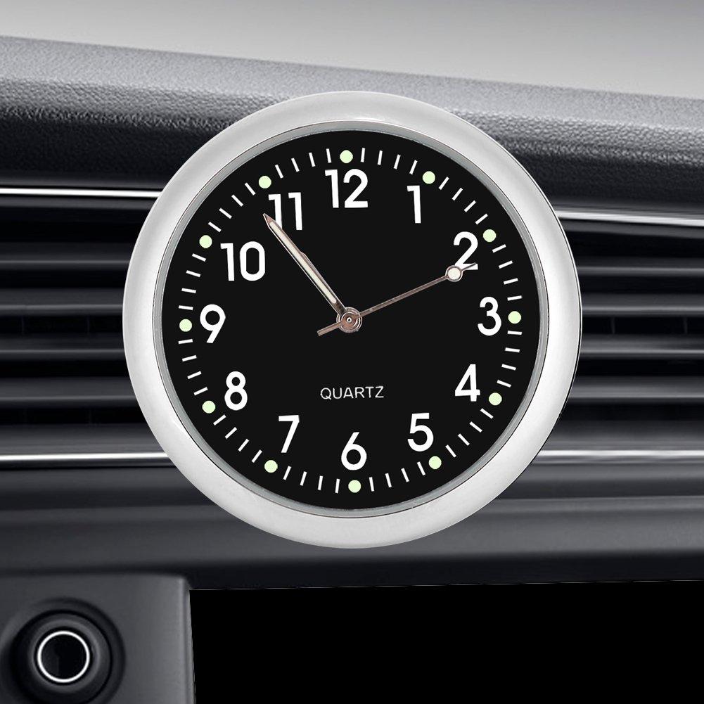 Xuuyuu Car Quartz Watch Car Watch Crystal Clock Luminous Car Table Clock Analog Display Small Car Decoration Black