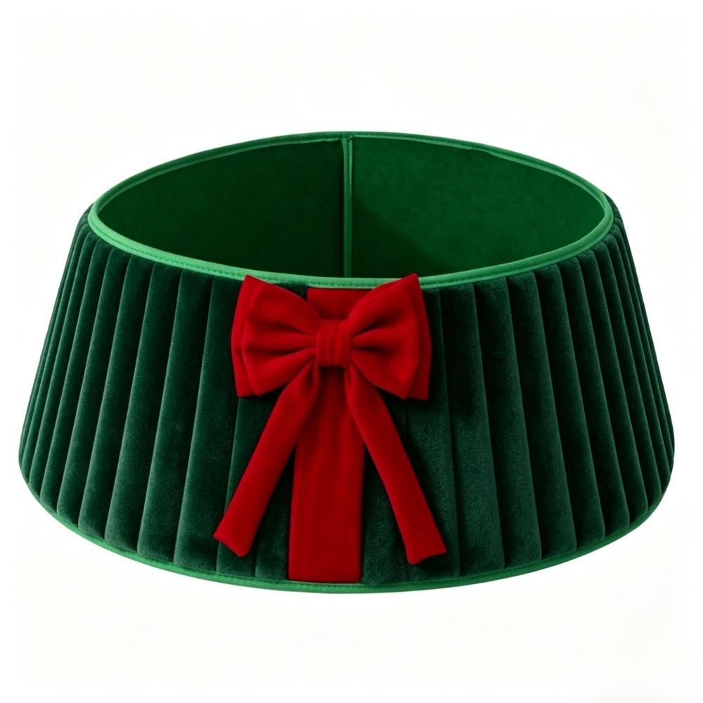 Folding Velvet Christmas Tree Collar Strip Design Christmas Tree Base Protector Farmhouse