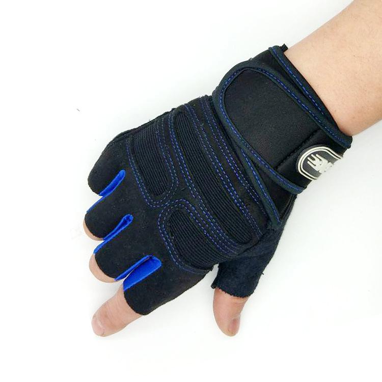 Unisex Halbfinger-Fitnesshandschuhe mit verlängerter Handgelenkstütze - Rutschfest, Verschleißfest für Gewichtheben und Training