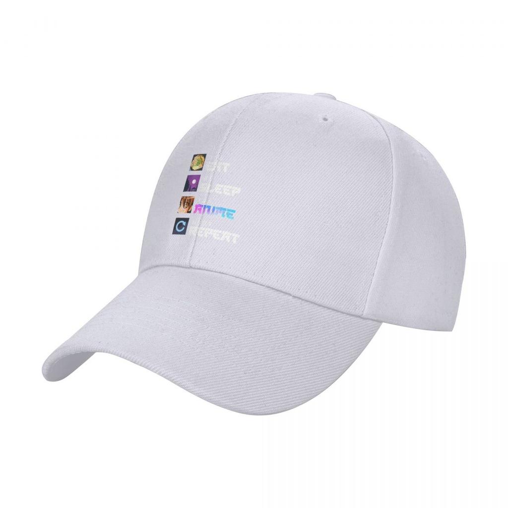 Eat Sleep Anime Repeat Baseball Cap Big Size Hat Unisex hat derby hat western Ladies Unisexs