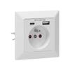 Prise électrique individuelle - orno - or-ae-13232 - ports usb-a et usb-c - blanc - 16a