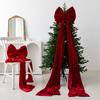 Christmas Bow Ornament Craft Decorative Supplies Bowknot Bow Xmas Decor for Porch Wedding Party Front Door Window