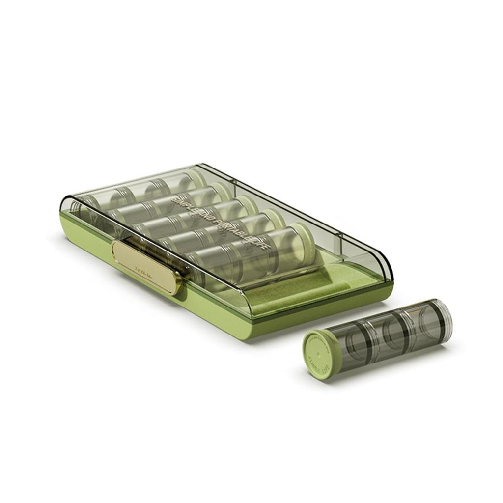 Portable Weekly Pill Organizer: Large-Capacity 7-Day Dispenser with Daily Medication Reminder and Pill Splitter for Three Meals