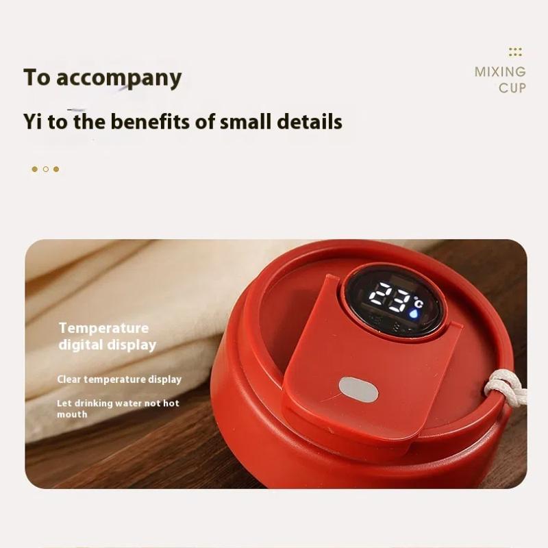 Fully Automatic Magnetic Stirring Cup, Smart Cup with Temperature Display, and Built-in Self-stirring Mechanism