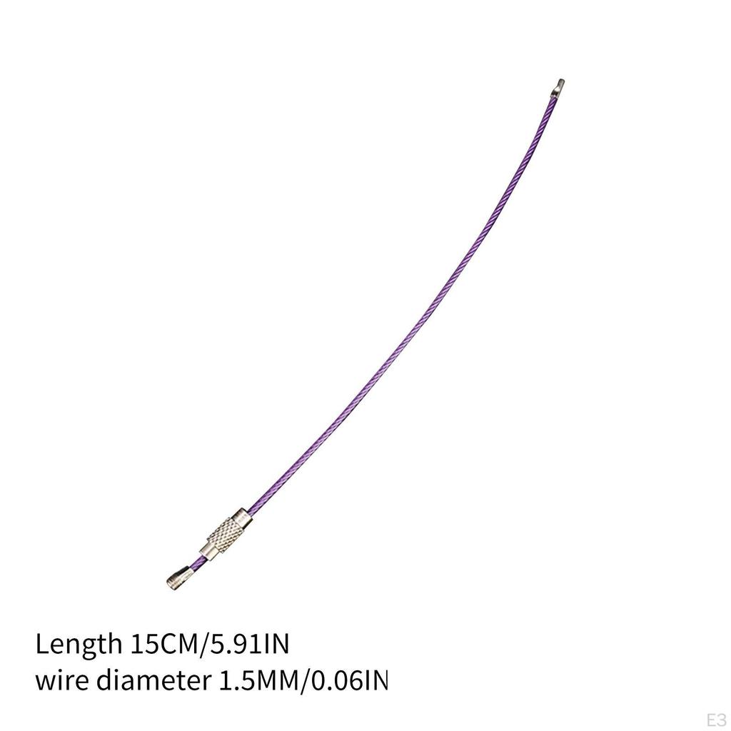 Colored Wire Keychain Cable 6in Stainless Steel Outdoor for Keys Key Fobs Carabiner Keepers Jewelry