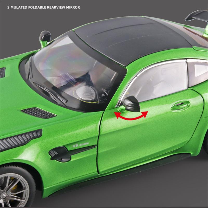 1/18 Benzs-GT GTR Legierungs-Rennwagenmodell Diecast & Spielzeugfahrzeuge Metall-Sportwagenmodell Simulation Ton und Licht Kinderspielzeug Geschenk