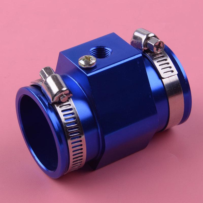 42mm Water Temp Temperature Joint Pipe Sensor Gauge Radiator Hose Adapter With Clamps