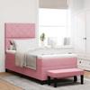 Box Spring Bed with Headboard Pink 190 x 90 cm Velvet