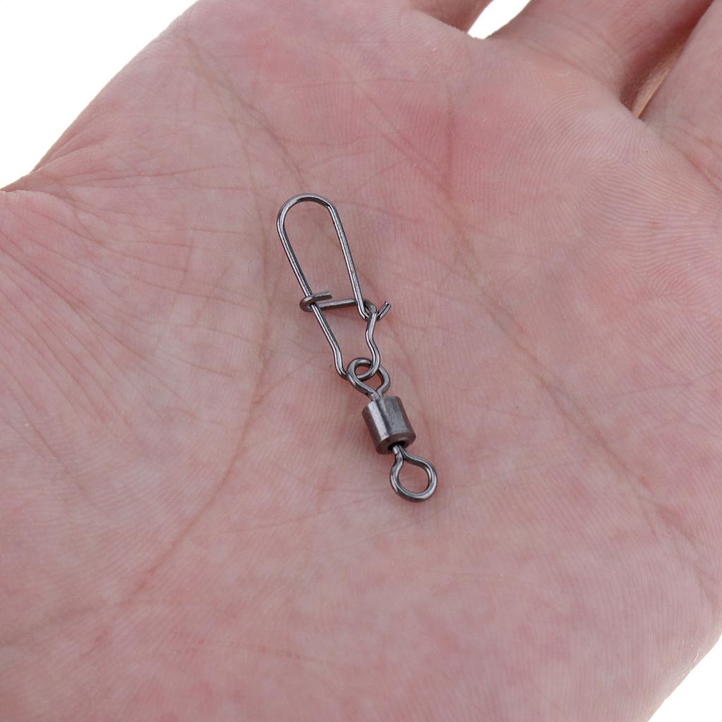 20Pcs High Strength Rotating Fishing Clips,4 #6 #8 #10 #12# Quick Change Swivel Connectors for Freshwater Saltwater Fishing
