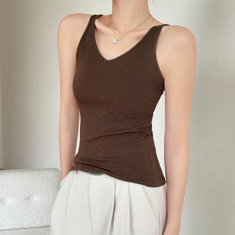 

Летний костюм с V-образным вырезом, маленький жилет-халтер, женский однотонный трикотажный топ Spice Girl, весна-осень, большой размер 3XL