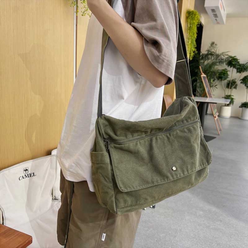 4-Color Large Capacity Canvas Crossbody Hobo Bag Durable Adjustable Trendy Sling Shoulder Bags Women Handbag Bolso Mujer
